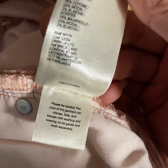 PILCRO The Scotty Cuffed High-Rise Straight-Leg Jeans Corduroy Dusty Rose Sz 30 - Picture 10 of 15